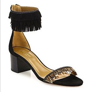 Aquazzura Pochahantas suede block sandal